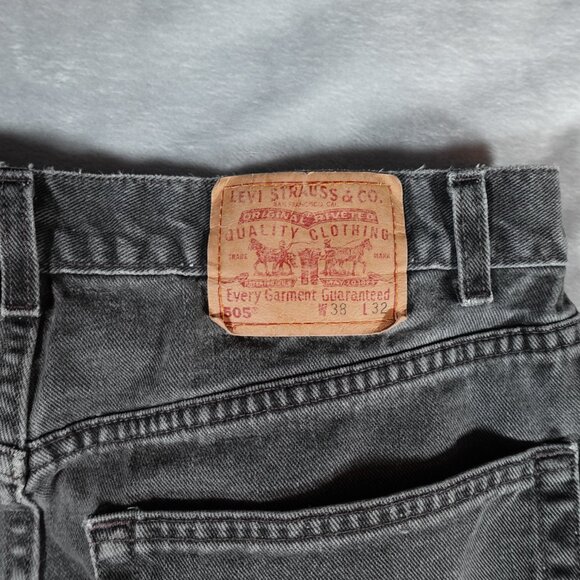 Vintage Levis 505 Regular Straight Leg Jeans Mens 34x28 (Tagged 38x32) Faded - Picture 2 of 16